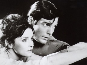 Margot Kidder with Christopher Reeve in Superman in 1978.