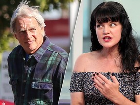 Mark Harmon and Pauley Perrette are seen in a combination shot.