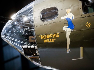The Memphis Belle, a Boeing B-17 "Flying Fortress," is displayed for private viewing at the National Museum of the U.S. Air Force, Wednesday, May 16, 2018, in Dayton, Ohio.