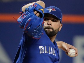 Toronto Blue Jays pitcher Jaime Garcia delivers against the New York Mets during the first inning of a baseball game on May 15, 2018, in New York
