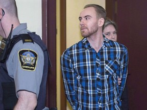 William Sandeson arrives for the start of his preliminary hearing at provincial court in Halifax on Monday, Feb. 8, 2016.