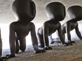 Ten, 8-foot tall statues of naked babies are set to invade Palm Springs, California. (Twitter)