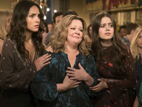 This image released by Warner Bros. Pictures shows, from left, Adria Arjoni, Melissa McCarthy and Molly Gordon in a scene from "Life of the Party," in theaters on May 11.
