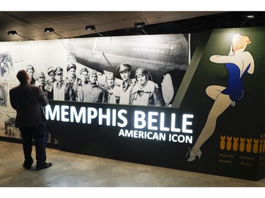 Visitors gather for a private viewing of the Memphis Belle, a Boeing B-17 "Flying Fortress," at the National Museum of the U.S. Air Force, Wednesday, May 16, 2018, in Dayton, Ohio.