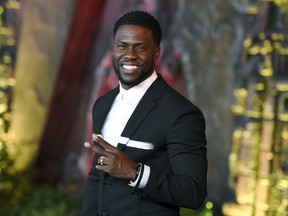 In this Dec. 11, 2017 file photo, Kevin Hart arrives at the Los Angeles premiere of "Jumanji: Welcome to the Jungle" in Los Angeles.