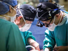 Dr. Martin Gleave performs prostate surgery on a patient at the Vancouver General Hospital.