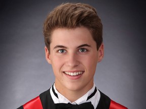 Brodie McCarthy is shown in a family handout photo. McCarthy, 18, sustained a fatal brain injury during a routine play on Friday with his rugby team from Montague Regional High School in P.E.I. (The Canadian Press)