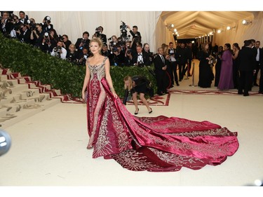 Heavenly Bodies: Fashion & the Catholic Imagination', the 2018 Costume Institute Benefit at Metropolitan Museum of Art on May 7, 2018 in New York City.  Featuring: Blake Lively Where: New York, New York, United States When: 08 May 2018 Credit: Andres Otero/WENN.com ORG XMIT: wenn34177238