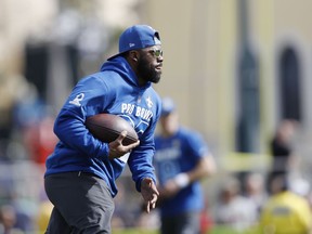 In this Jan. 26, 2018 file photo Mark Ingram of the New Orleans Saints runs with the ball during Pro Bowl practice in Kissimmee, Fla.