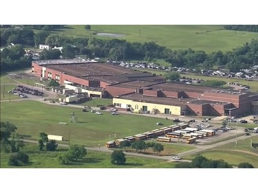 This image taken from video shows the campus of Santa Fe High School, Friday, May 18, 2018, in Santa Fe, Texas.