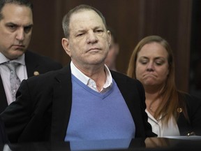 FILE - In this May 25, 2018 file photo, Harvey Weinstein listens during a court proceeding in New York. Weinstein won't testify before the New York grand jury that's weighing whether to indict him on rape and other sex charges. A statement issued through a spokesman Wednesday, May 30, says Weinstein's lawyers decided there wasn't enough time to prepare him to testify. They say he learned the specific charges and the accusers' identities only after turning himself in Friday, with a deadline set for Wednesday afternoon to testify or not.