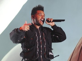 The Weeknd performs at the 2018 Coachella Valley Music and Arts Festival in Indio, Calif., on April 20, 2018.