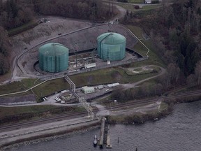 Kinder Morgan Trans Mountain Expansion Project's Westeridge loading dock is seen in Burnaby, B.C., on Nov. 25, 2016. THE CANADIAN PRESS/Jonathan Hayward