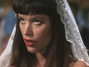 This undated image from video provided by Paz De La Huerta Inc. shows the actress Paz De La Huerta in her film "Valley of Tears," which she wrote, directed and produced over a 12-year-period, and is now trying to finish with a crowdfunding campaign. She began making it years before publicly accusing Harvey Weinstein of rape, and in the movie, a girl is raped by a butcher who then cuts off her feet. But the rape scene isn't about the media mogul, De la Huerta said, nor does it depict the assaults she said took place in 2010. (Paz De La Huerta Inc. via AP)