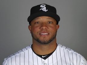 Chicago White Sox catcher Welington Castillo has been suspended for 80 games following a positive test for a performance-enhancing substance under Major League Baseball's drug-testing program.  Castillo tested positive for Erythropoietin, the commissioner's office said Thursday, May 24, 2018. (AP Photo/Ben Margot)