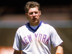 Outfielder Lenny Dykstra of the New York Mets walks on the field during a 1989 season game against the San Francisco Giants at Candlestick Park in San Francisco, California. (Otto Greule Jr./Getty Images)