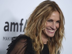 In this  Oct. 13, 2017, file photo, Julia Roberts attends the 2017 amfAR Inspiration Gala Los Angeles in Beverly Hills, Calif.  (Jordan Strauss/Invision/AP, File)