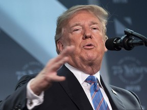 U.S. President Donald Trump addresses the National Federation of Independent Businesses 75th Anniversary Celebration on June 19, 2018 in Washington, DC. (Chris Kleponis - Pool/Getty Images)