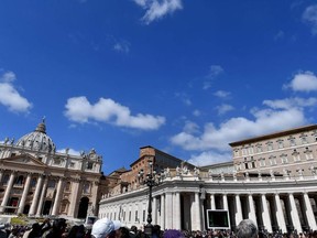 In this file photo taken on April 02, 2018 people gather in St Peter's square during Pope Francis' Regina Coeli prayer from the window of the apostolic palace in Vatican. Carlo Alberto Capella, a former diplomat to the embassy of the Holy See in Washington who was recalled last year after the U.S. State Department said he may have violated child pornography laws, was under arrest today in Vatican, announced on April 7, 2018 the Holy See.