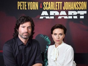 Pete Yorn and Scarlett Johansson pose for a picture as they announce the launch of their new extended play record "Apart," on May 22, 2018 in New York City. Johansson sings about the aftermath of a failed relationship in her latest collaboration with singer-songwriter Pete Yorn. Their EP, "Apart," came out on June 1, 2018.