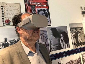 Ronald Leopold, executive director of the Anne Frank House, views a new virtual reality presentation of the secret rooms where teenage Jewish diarist Anne Frank hid from the Nazis during the Second World War, in Amsterdam on Tuesday, June 12, 2018.