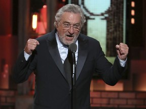 Robert De Niro introduces a performance by Bruce Springsteen at the 72nd annual Tony Awards at Radio City Music Hall on Sunday, June 10, 2018, in New York.