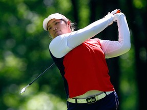 Ariya Jutanugarn, of Thailand, tees off on the second hole during the third round of the U.S. Women's Open golf tournament at Shoal Creek, Saturday, June 2, 2018, in Birmingham, Ala.