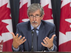 Privacy commissioner Daniel Therrien responds to a question during a press conference Tuesday Sept. 27, 2016 in Ottawa.
