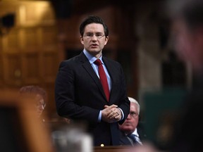 Conservative MP Pierre Poilievre speaks during a Committee of the Whole in the House of Commons on Parliament Hill in Ottawa on Tuesday, May 22, 2018. Conservative Finance Critic Pierre Poilievre says he plans to make life really uncomfortable for the governing Liberals until they finally give in and produce their analysis on how much a carbon price of $50 a tonne is going to cost the average Canadian family.
