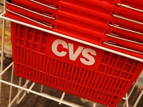 Shopping baskets are seen in a CVS store on the day on February 8, 2018 in Miami Beach, Florida.  (Joe Raedle/Getty Images)