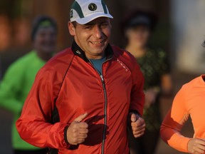 Daniel de Wet takes part in a training run with teammates in Carltonville, South Africa, Tuesday June 5, 2018. (/) ORG XMIT: XDF102