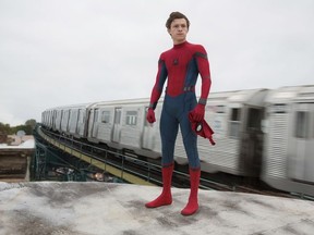 This image released by Columbia Pictures shows Tom Holland in a scene from "Spider-Man: Homecoming." (Chuck Zlotnick/Columbia Pictures-Sony via AP) ORG XMIT: NYET454