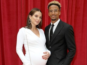 Helen Flanagan and Scott Sinclair attends the British Soap Awards 2018 at Hackney Empire on June 2, 2018 in London. (Tristan Fewings/Getty Images)