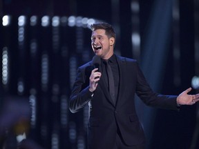 Canadian crooner Michael Buble will be getting his own star on the Hollywood Walk of Fame next year. Buble is shown on stage at the Juno Awards in Vancouver, Sunday, March, 25, 2018.