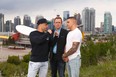 UFC fighters Eddie Alvarez (L) and Dustin Poirier (R) face off Wednesday 30, 2018 overlooking the Calgary skyline during a media tour to promote the upcoming fight night July 28. Jim Wells/Postmedia