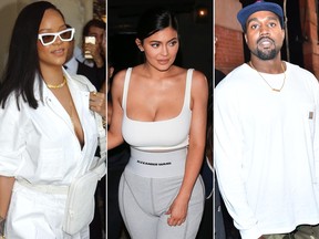 From left to right, Rihanna, Kyle Jenner and Kanye West top Time magazine's 25 Most Influential People on the internet.
