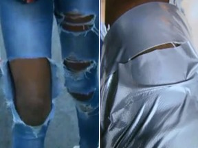 A teacher at a Maryland school forced a Grade 7 student to cover holes in her jeans with duct tape. (FOX 5)