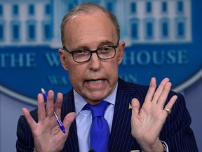Senior White House economic adviser Larry Kudlow speaks during a briefing at the White House in Washington, Wednesday, June 6, 2018, on the upcoming G7 summit.