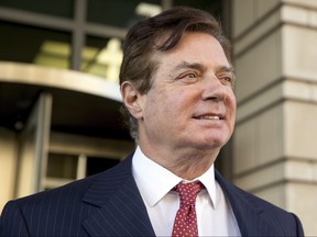 In this Thursday, Nov. 2, 2017, file photo, Paul Manafort, President Donald Trump's former campaign chairman, leaves Federal District Court, in Washington. (AP Photo/Andrew Harnik, File)