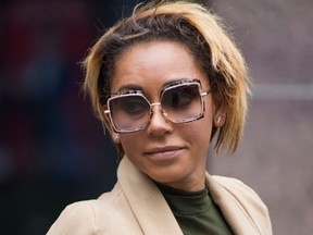 Melanie Brown leaves Los Angeles Superior Court in Los Angeles, Calif., on Nov. 9, 2017.