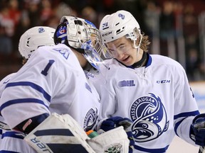 Ryan McLeod (right) notched 26 goals with the OHL’s Mississauga Steeheads last season. (POSTMEDIA NETWORK FILE)