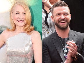 Patricia Clarkson and Justin Timberlake. (Getty Images file photos)