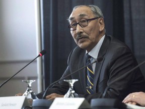 Nunavut Premier Paul Quassa takes questions from the media at the Western Premiers' Conference in Yellowknife, N.T., Wednesday, May 23, 2018