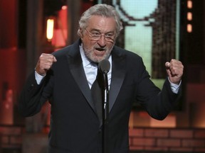 Robert De Niro introduces a performance by Bruce Springsteen at the 72nd annual Tony Awards at Radio City Music Hall in New York on Sunday, June 10, 2018.