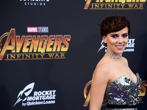 In this file photo taken on April 23, 2018, Scarlett Johansson arrives for the world premiere of the film 'Avengers: Infinity War' in Hollywood, California. (Getty Images)