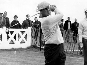 Peter Thomson of Australia practising on the course at Birkdale for the start of the British Open on July 5, 1965.