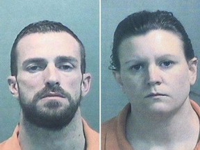 Murder suspects Aaron Thornton and Jessica Harrington.