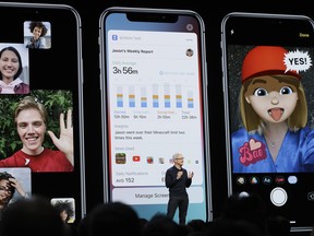 Apple CEO Tim Cook speaks during an announcement of new products at the Apple Worldwide Developers Conference Monday, June 4, 2018, in San Jose, Calif. (AP Photo/Marcio Jose Sanchez)