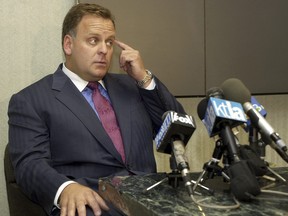 In this June 2, 2003, file photo, attorney Todd Macaluso speaks during a news conference in Santa Monica, Calif. (AP Photo/Nick Ut, File)