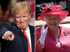 U.S. Donald Trump and Queen Elizabeth II.